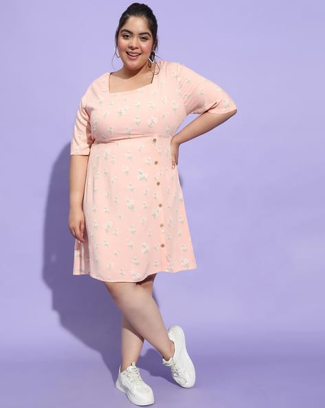 Buy Peach Dresses for Women by Oxolloxo Online | Ajio.com