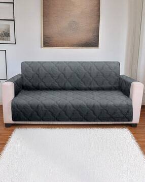 Velvet Reversible Quilted Sofa Cover  -image-8