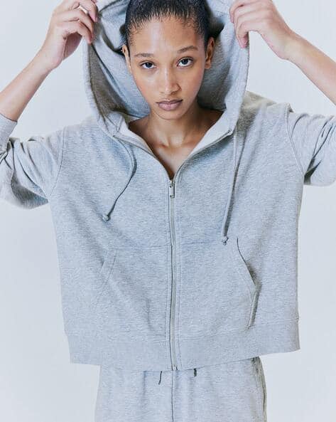 haag a mix hoodie zip-up light grey Regular Fit Zip-through hoodie