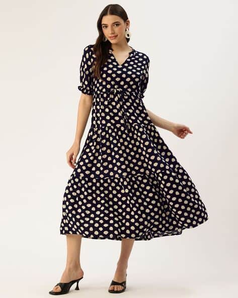 Polka Dot Tiered Dress SELF PORTRAIT Polka Dot Tiered Midi Dress