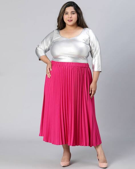Buy Pink Skirts for Women by Oxolloxo Online