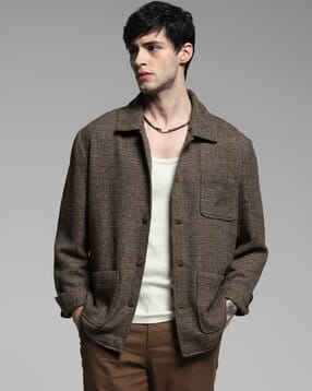 jack & jones Men Oversized Cotton Shirt with Patch Pockets-picture-23