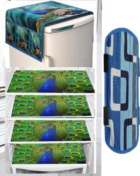  Stylish Fridge Cover with Fridge Mat Set-image-7