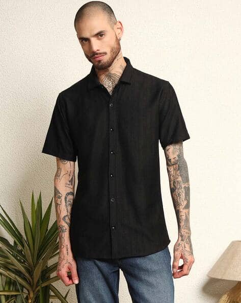 Somvati Men Regular Fit Shirt with Spread Collar