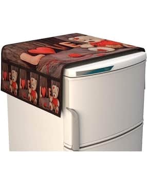 Graphic Fridge Top Cover with Kitchen Linen Set