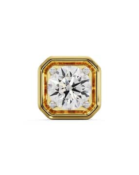 emori Men Yellow Gold Halo Lab Grown Diamond Stud Earring-picture-34