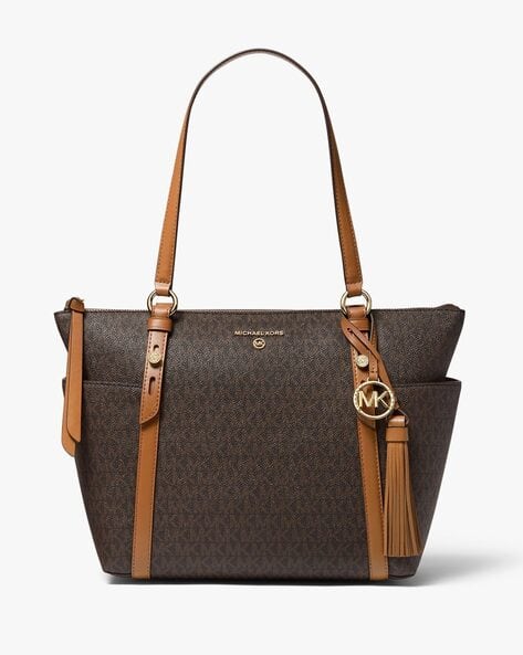 Buy Michael Kors Sullivan Medium Logo Top-Zip Tote Bag | Brown