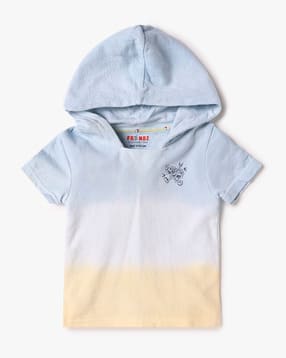 Boys Tie & Dye Regular Fit Hooded T-Shirt