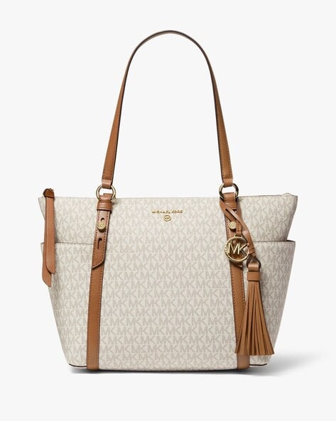 Buy Michael Kors Sullivan Medium Logo Top-Zip Tote Bag Vanilla
