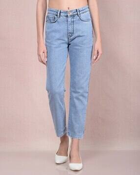 crimsoune club Women Cotton Mid Rise Straight Jeans-picture-12