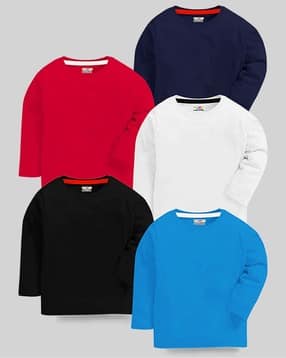 kuchipoo Pack of 5 Boys Relaxed Fit Round-Neck T-shirts-picture-24