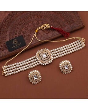brado jewellery Women Ethnic Brass Necklace & Earrings Set-picture-26