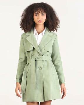 showoff Women Regular Fit Trench Coat-picture-0