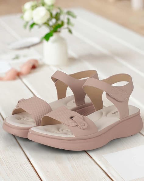 Buy Peach Flat Sandals for Women by Mochi Online