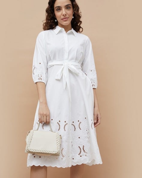 Buy CODE BY LIFESTYLE Embroidery A-Line Knee Length Dress Online | Ajio.com Buy CODE BY LIFESTYLE Embroidery A-Line Knee Length Dress Online | Ajio.com