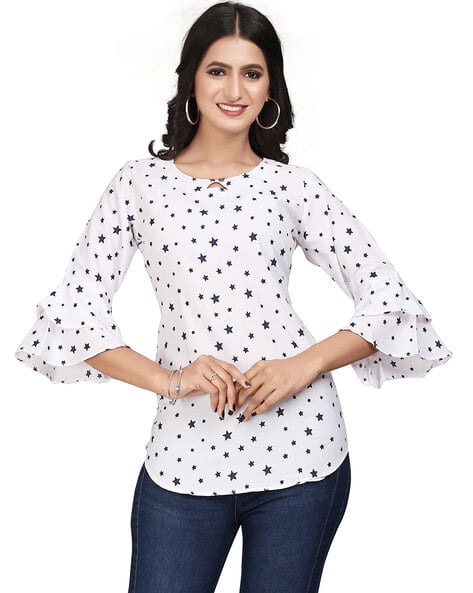 ZELZIS Women Micro Print Regular Fit Tunic