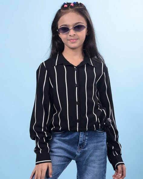 CRIMSOUNE CLUB Girls Slim Fit Stripes Top