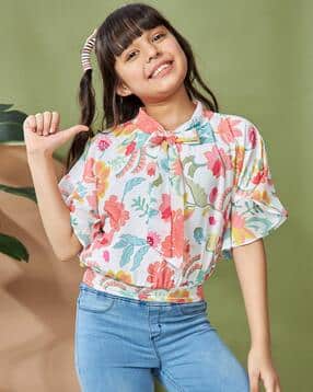 peppermint Girls Floral Regular Short Sleeve Top-picture-15