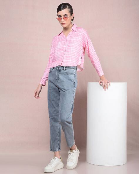 CRIMSOUNE CLUB  Women Cotton Mid Rise Jeans
