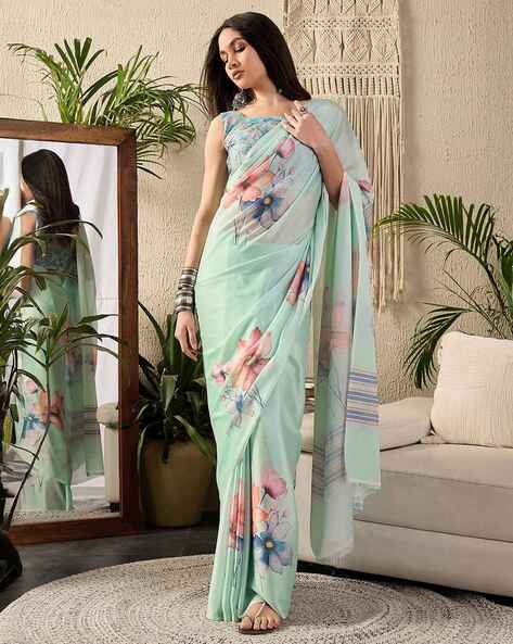 Ri-wah Floral Print Saree