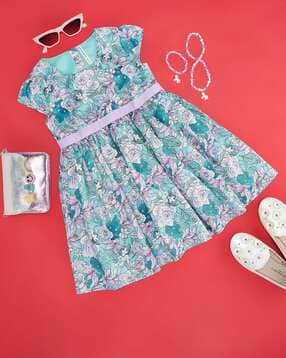 pantaloons junior Girls Floral Print Fit & Flare Dress-picture-51