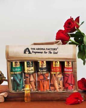 the aroma factory Pack Of 5 Incense Dhoop Cones Set with Holder-picture-32
