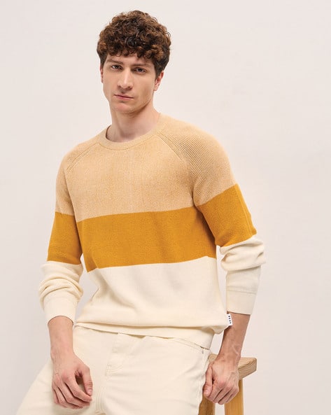 Product image of THE BEAR HOUSE Colour-block Relaxed Fit Crew- Neck T-shirt