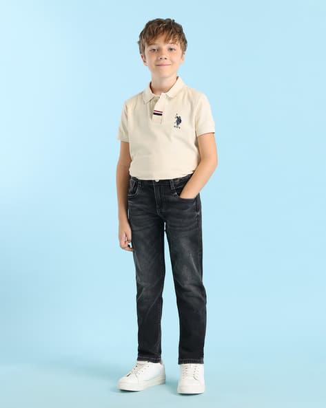 Boys Ankle-Length Slim Fit Jeans