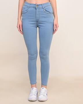 Ladies Jeans Jeans Hi Rise Slim Rotos Buy Blue Jeans Jeggings For