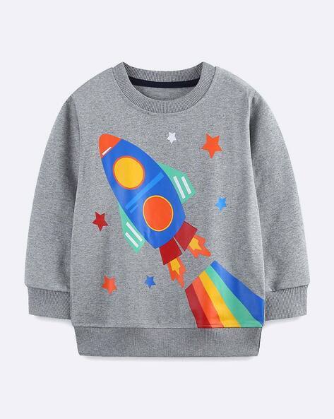 OH RARE   Boys Graphic Print Long-Sleeved Sweatshirt