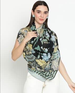shingora Women Silk Floral Printed Stole -picture-32