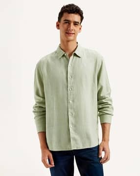 levi's Men Slim Fit Linen Shirt with Spread Collar-picture-17