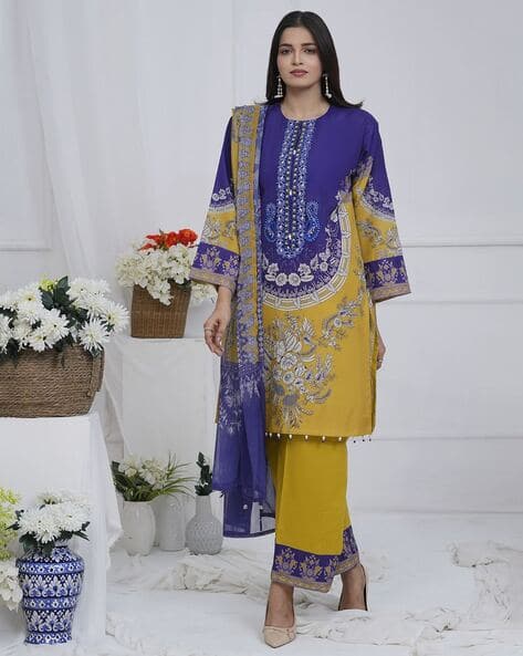 Embroidered Lawn Collection Lawn Cotton Dress Material Online