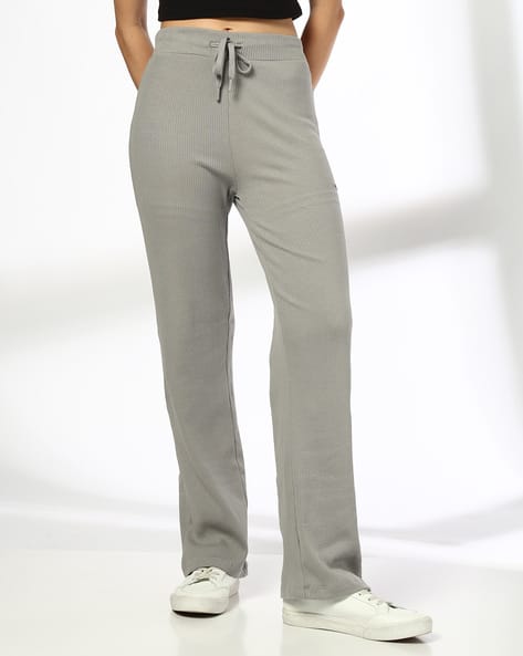 Women Ribbed Straight Track Pants