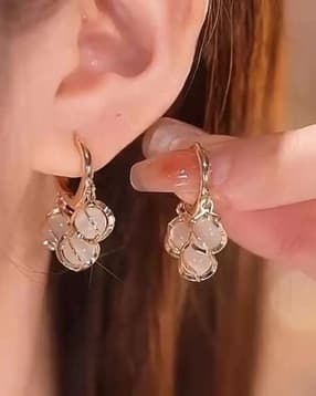 brado jewellery Women Korean Style Gold Plated Eyebell Cat Eye Earrings-picture-18