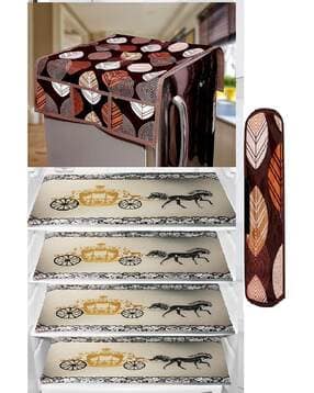 cread craft Set of 3 Refrigerator Cover with Mats & Handle Cover-picture-44