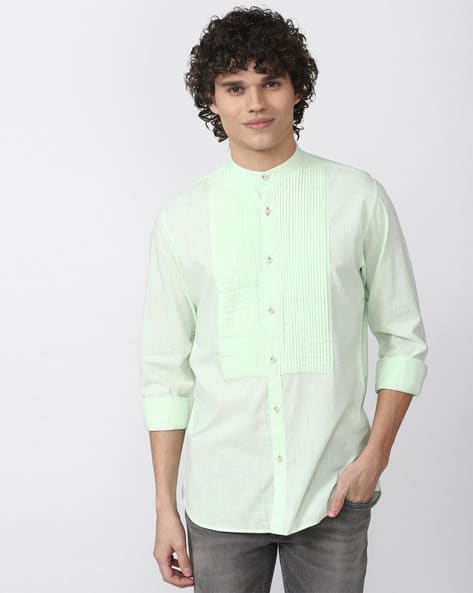 PETER ENGLAND CASUALS Men Pleated Slim Fit Shirt