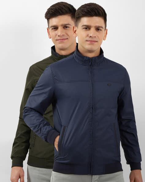 PETER ENGLAND CASUALS Men Regular Fit Biker Jacket with Zipper Pockets