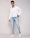 Men Lightly Washed Distressed Straight Jeans