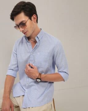 british club Men Striped Regular Fit Shirt with Patch Pocket-picture-39