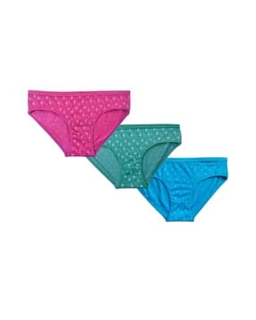 samvar Pack of 3 Micro Print Briefs with Elasticated Waist-picture-17