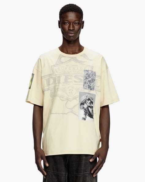 DIESEL Tシャツ　Lサイズ Buy DIESEL T-Boxt Slits R8 Regular Fit Cotton Crew-Neck T-Shirt