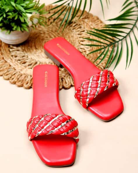 Clog London Women Colourblock Slip-On Flat Sandals