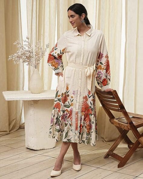 Buy Beige Dresses & Gowns for Women by BIBA Online | Ajio.com