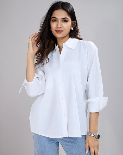 Women Relaxed Fit Cotton Shirt