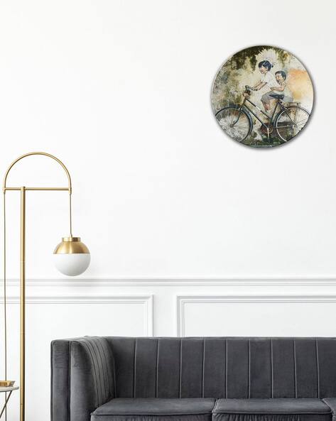 THE QUIRKY HOME Street Art Bicycle Ceramic Wall Plate