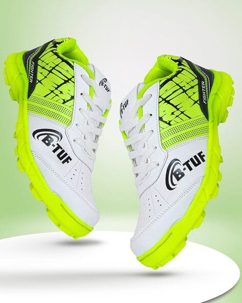B Tuf Men Lightweight Spikes Lace-Up Cricket Sports Shoes