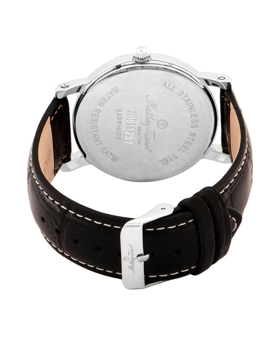 Buy Mathey- Tissot HB611251ABR Analogue Watch with Leather Strap