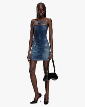 Buy DIESEL DE-PILU Regular Fit Bodycon Dress | Blue Color Buy DIESEL DE-PILU Regular Fit Bodycon Dress | Blue Color