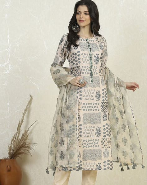 Women Cotton Digital Print Unstitched Suit Set